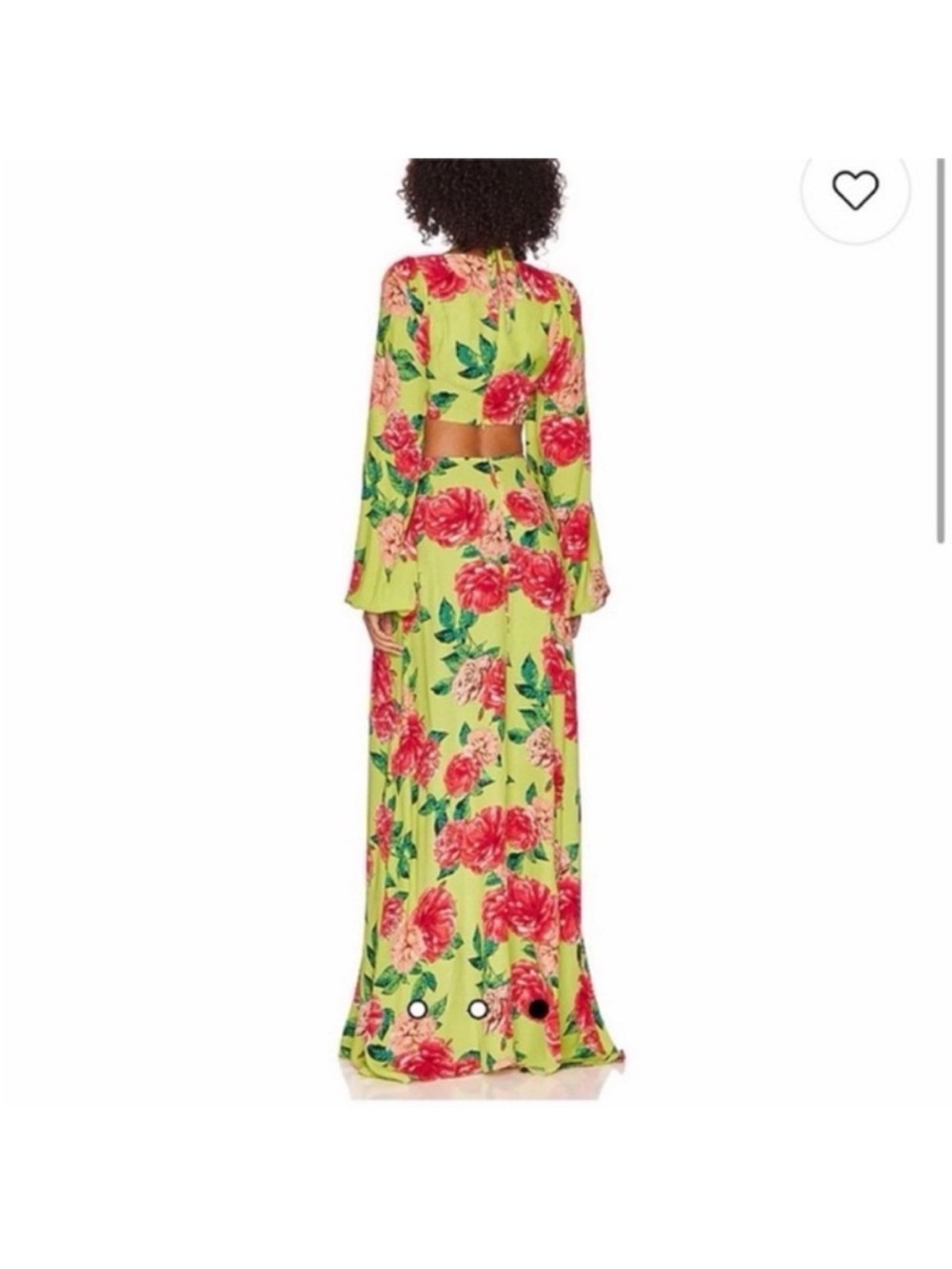 AFRM Bekah Lime Floral Cutout Maxi Dress - Picture 3 of 3
